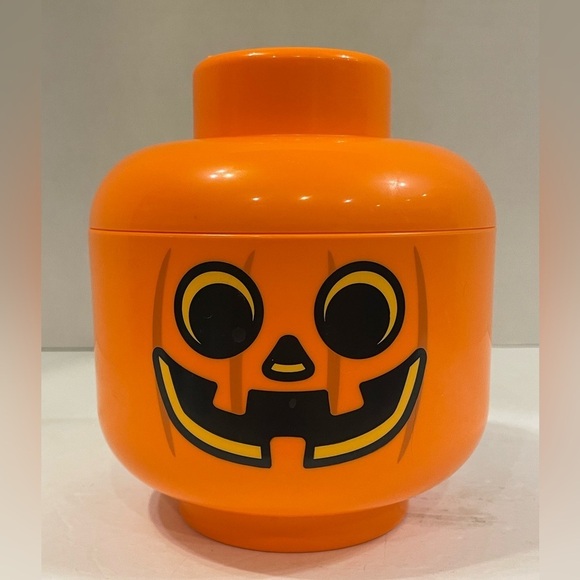 Lego Other - Lego Pumpkin Head Jack-o-lantern Orange Storage Container Small